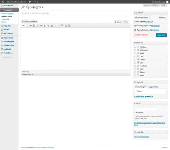 4.1.2. Új bejegyzés írása
