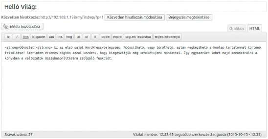 4.1.2.2. HTML szerkesztő