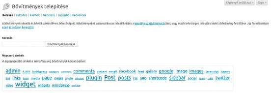 9.3. Bővítmények telepítése