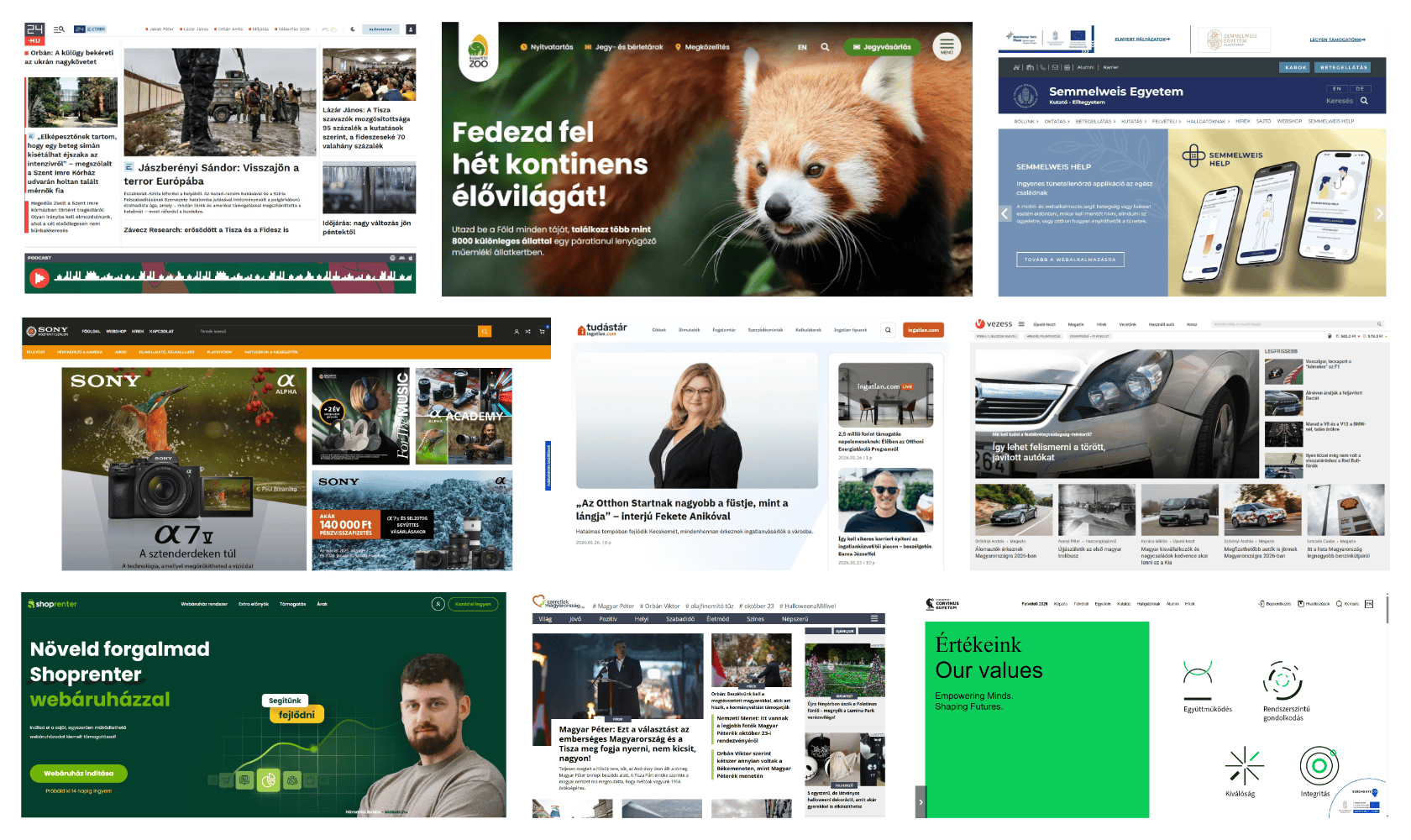 magyar wordpress-es honlapok